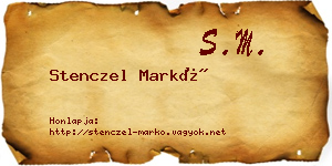 Stenczel Markó névjegykártya